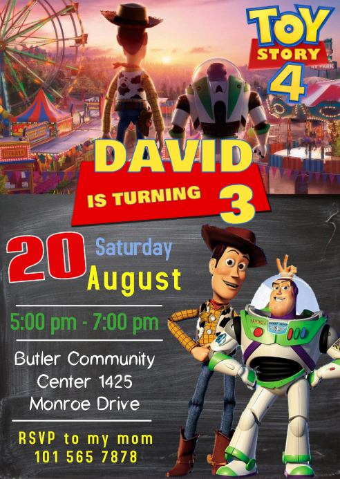 Toy Story 4 Party Birthday Invitation 02 Template Postermywall Toy Story 4 Party Birthday Invitation 02 Template Postermywall