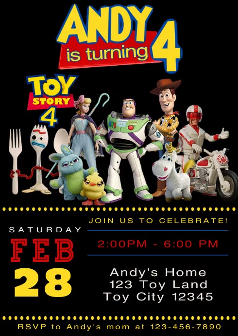 Toy Story 4 Party Video Animated Invitation 13 Template Postermywall Toy Story 4 Party Video Animated Invitation 13 Template Postermywall