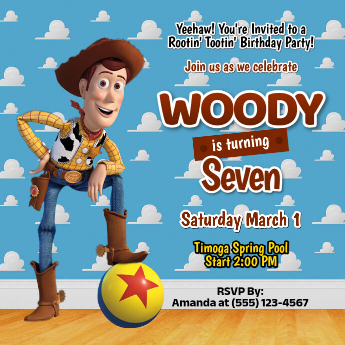 Toy Story Birthday Instagram Post template