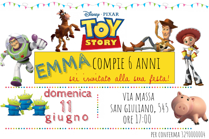 Toy Story Birthday Invitation Poster template