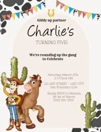 Toy story cowboy birthday invitation Flyer (US Letter) template