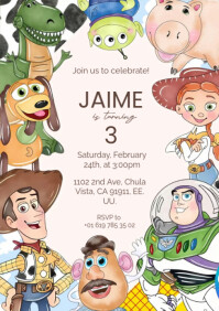 Toy story invitation A4 template