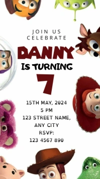 Toy Story Kids Birthday Digital Display (9:16) template
