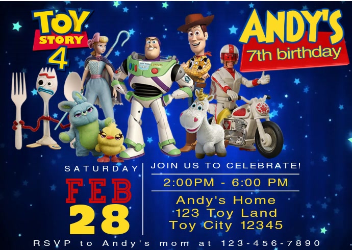 Toy Story Party 4 Video Invitation Forky 14 Template Postermywall Toy Story Party 4 Video Invitation Forky 14 Template Postermywall