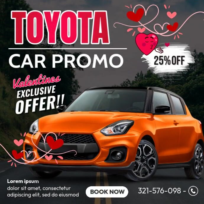 Toyota Car Valentines Promo Template | PosterMyWall