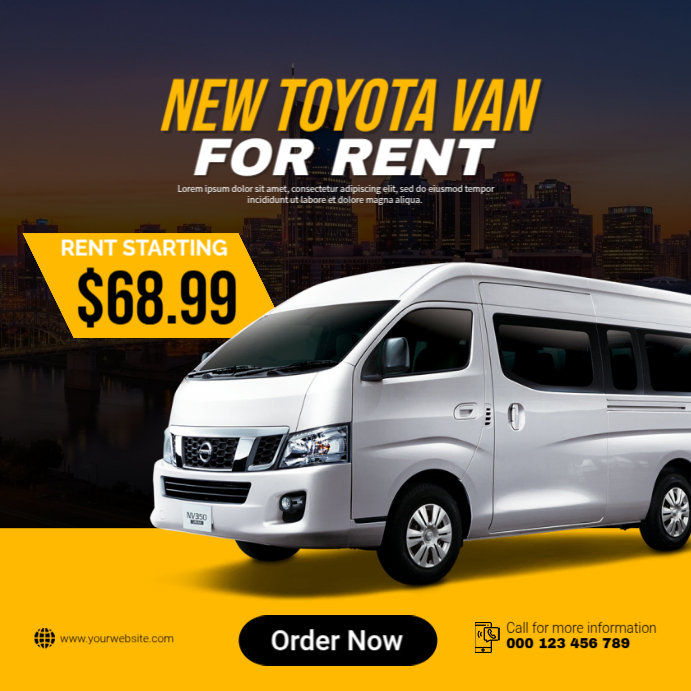 Toyota Van Rental Template | PosterMyWall