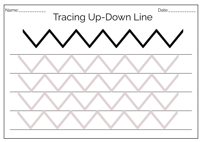 Tracing lines Worksheet Up And Down for kids Template | PosterMyWall