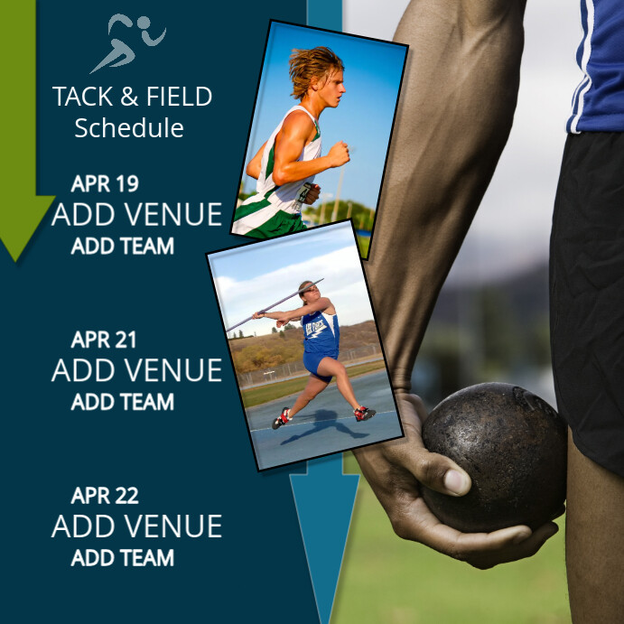 Track and Field โพสต์บน Instagram template