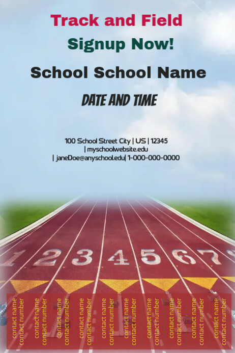 Track And Field Signup Template Postermywall