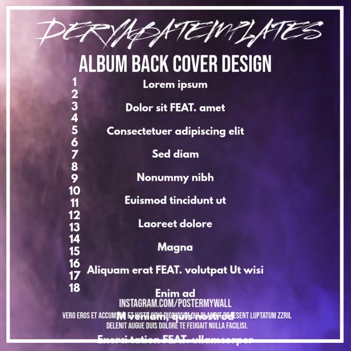 Track List Template Pos Instagram