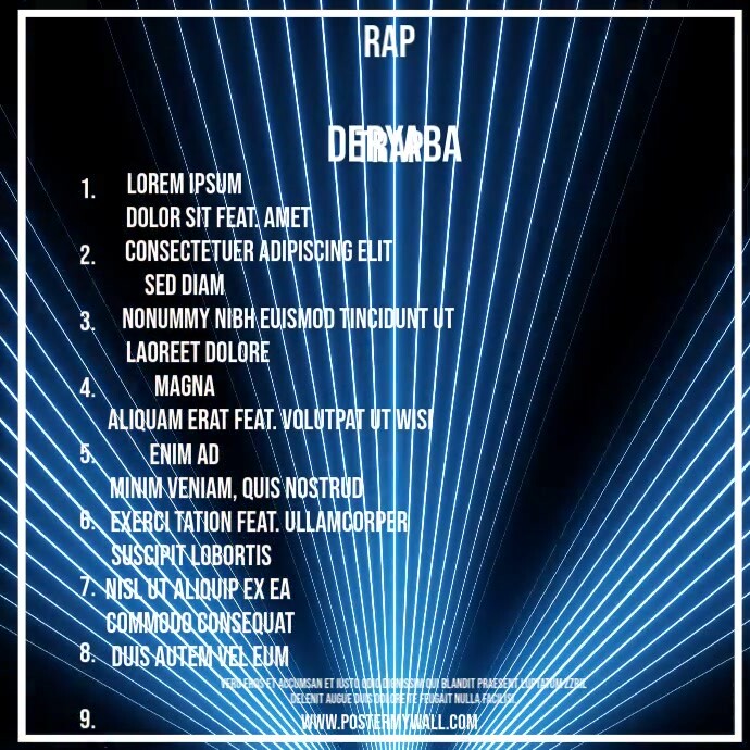 Tracklist Ranking Template Copy of Track List Template | PosterMyWall