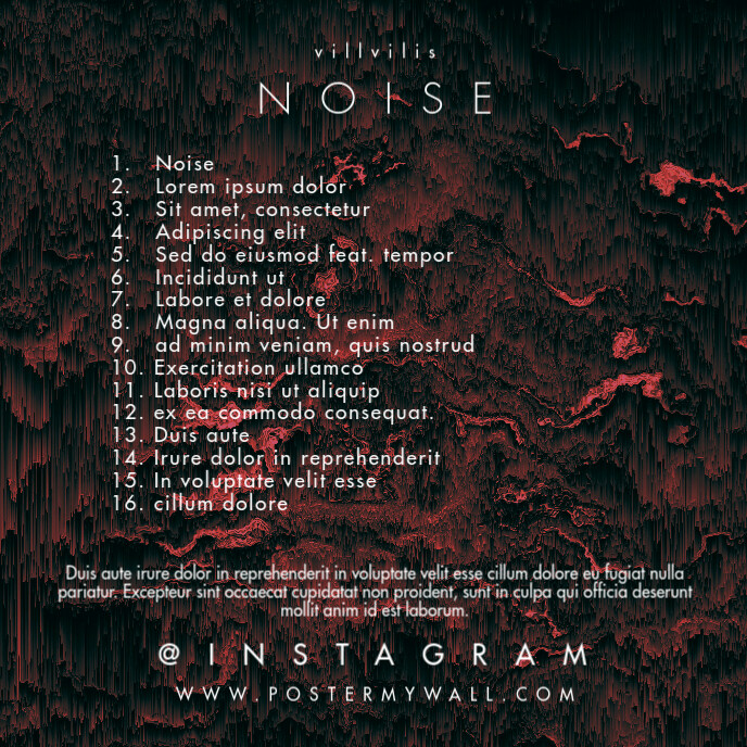 Tracklist Pixel Sort Noise CD Cover Music Pochette d'album template