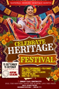 Tradition, Music, Dance, and Flavor Póster template