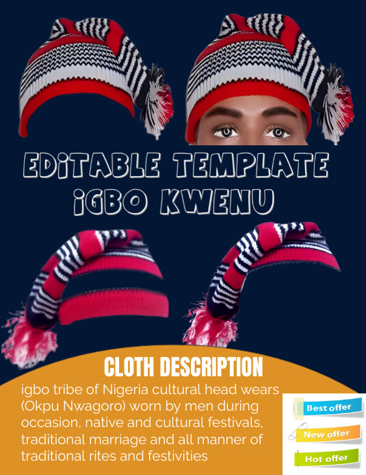 Traditional African Elders Cap (Nwagoro) Flyer (US Letter) template