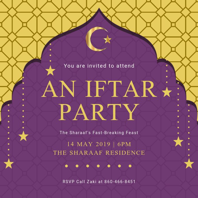 Traditional Iftari Dinner Invitation Social Media template