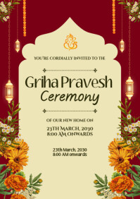 Griha Pravesh Ceremony Invitation Template | PosterMyWall