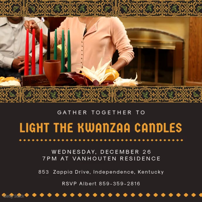 Shablon Tradicionnyh Kvanzaa Svecha Osveshenie Sobytiya Video Postermywall