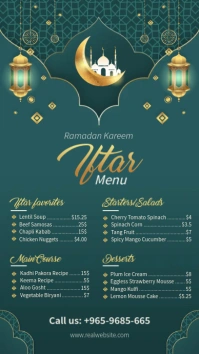Traditional Ramadan menu digital display template