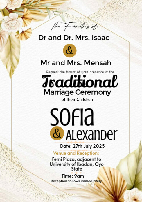 Traditional wedding design Template | PosterMyWall