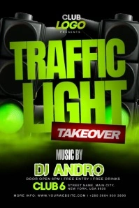 Traffic Green Party Poster template