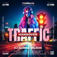 Traffic Hangover Party Instagram-opslag template