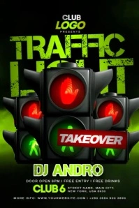 Traffic Light Party Video Póster template