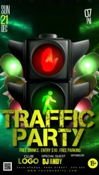 Traffic Party Poster Indaba yaku-Instagram template