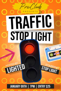 Traffic Stop Light Party Poster template