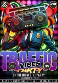 Traffic Vibes Party A4 template