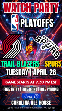 Lilla Basketball Playoffs Watch Party Historia de Instagram Template