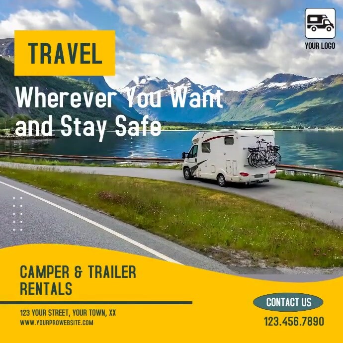 Trailer Camper RV Motorhome Rental Video Ad Template | PosterMyWall