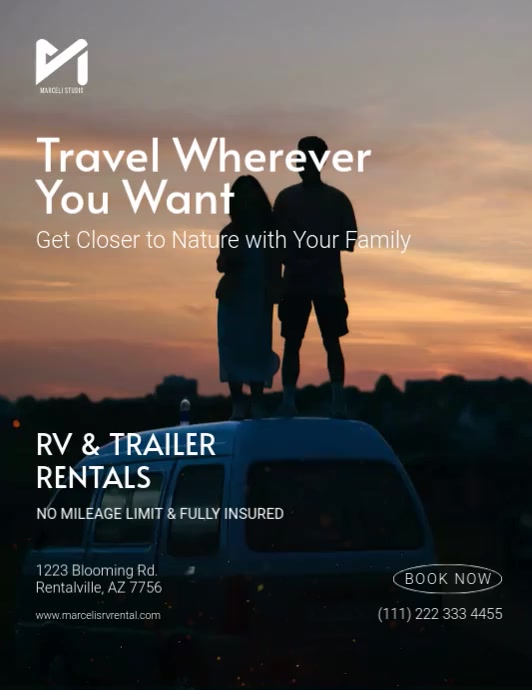 Poster Rv 6 Copy of Trailer Camper RV Rental Video Flyer Template | PosterMyWall