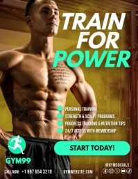 Train for Power – Modern Gym Video Flyer for Personal Training template