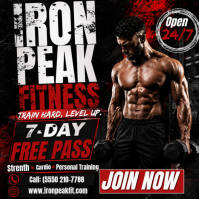 Train Hard Level Up Fitness Ad Post Instagram template