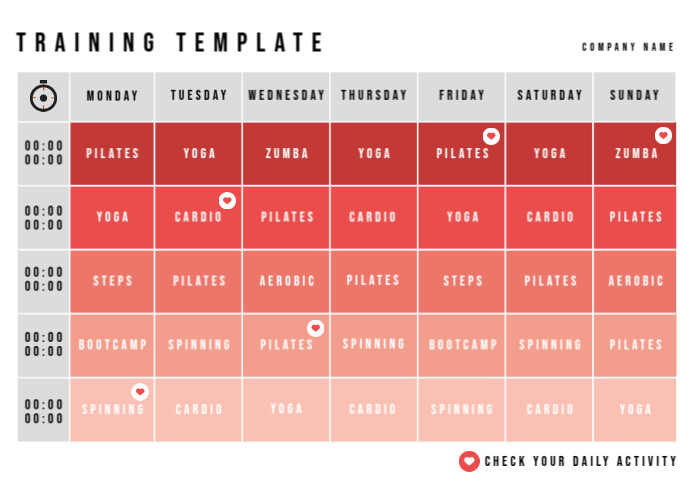 Training Template Sheet | PosterMyWall