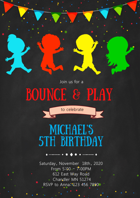 Trampoline Birthday Party Invitation Template Postermywall Trampoline Birthday Party Invitation Template Postermywall
