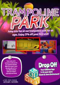 Trampoline Park Drop-Off A5 template