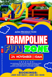 Trampoline Poster, Trampoline Flyer, Trampoline Template, Trampoline Park Invitations, Trampoline In Plakat