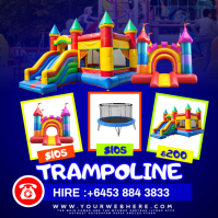 Trampoline Poster, Trampoline Flyer, Trampoline Template, Trampoline Park Invitations, Trampoline In Wpis na Instagrama