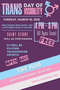 Trans day of visibility flyer Poster template