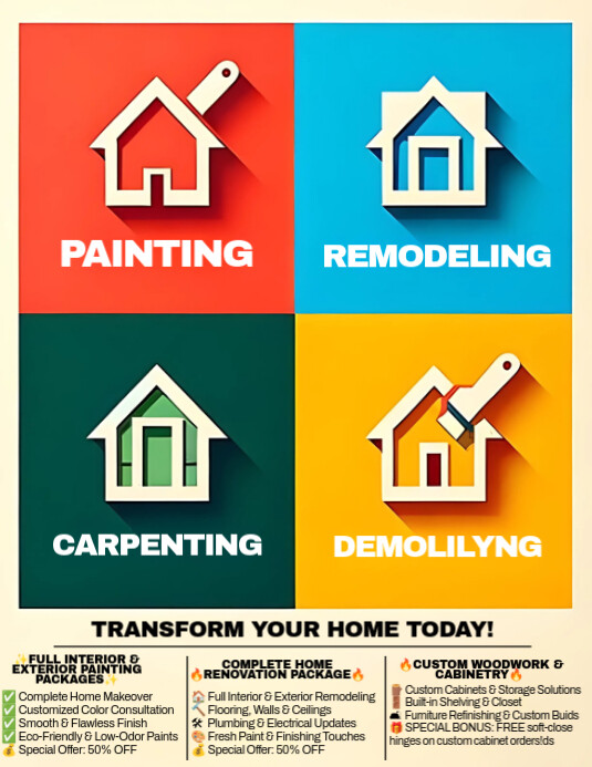 Copy of TRANSFORM YOUR HOME TODAY FLYER | PosterMyWall