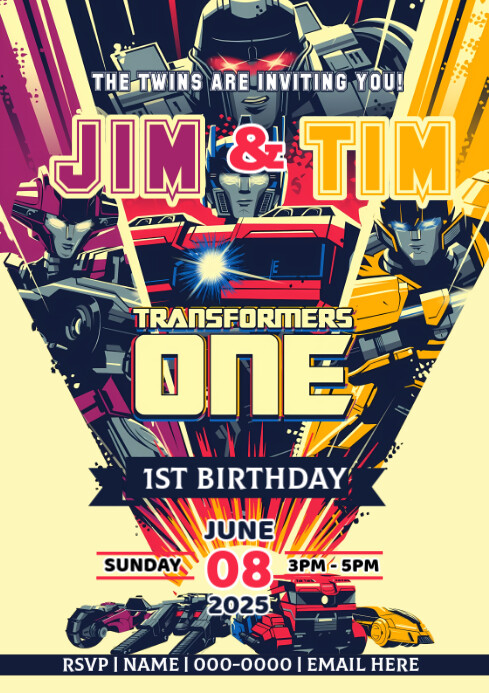 TRANSFORMER HAPPY BIRTHDAY A4 template