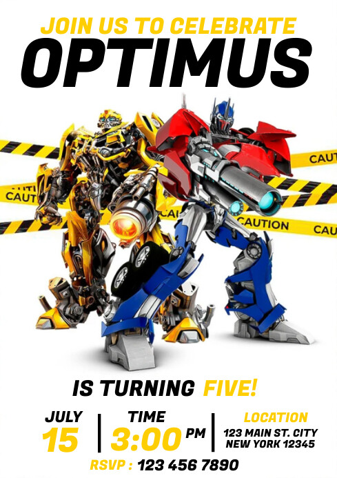 Transformers Invite Transformer Birthday Invitation Wording Bumble Bee Invitations