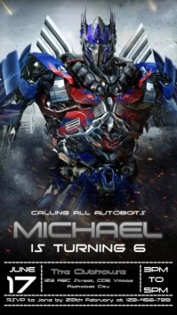 Transformers Birthday Invitation Instagram Story template