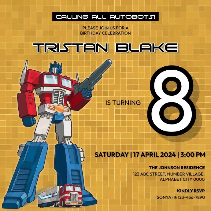 Transformers Birthday Invitation Template | PosterMyWall