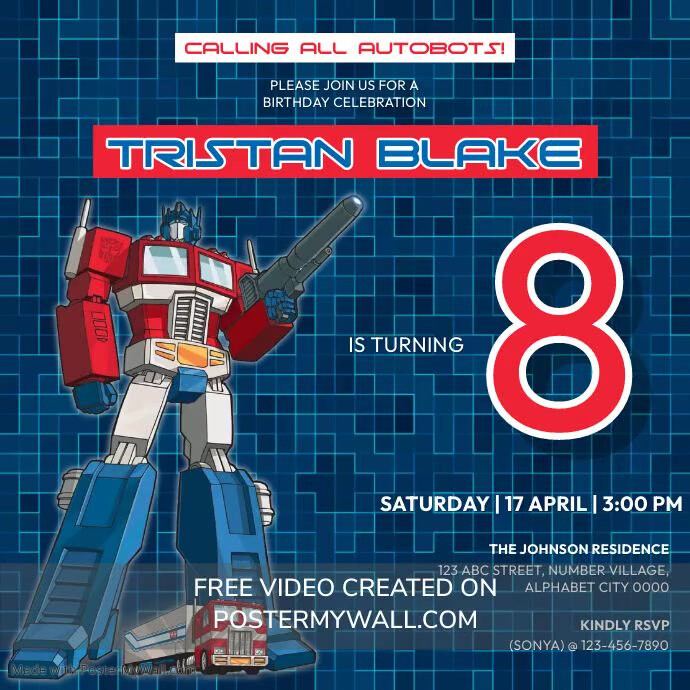 Transformers Birthday Invitation Template | PosterMyWall