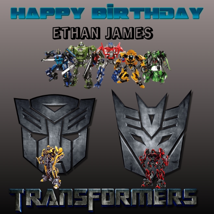 Transformer Printable Birthday Card