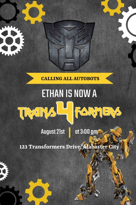 Transformers Template PosterMyWall