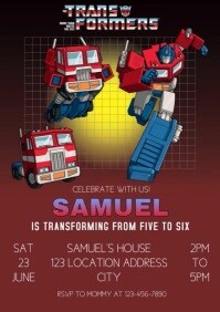Transformer Tenplate Transformer Birthday A4 Template | PosterMyWall
