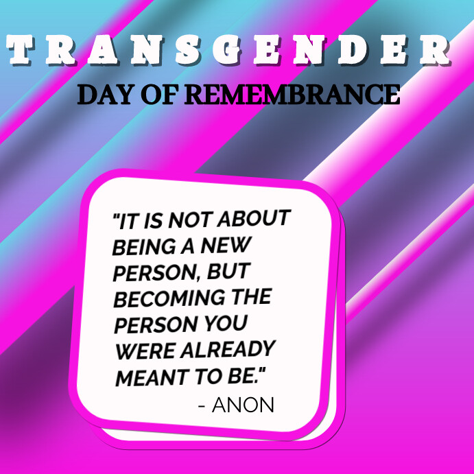 Transgender Day of Remembrance poster โพสต์บน Instagram template